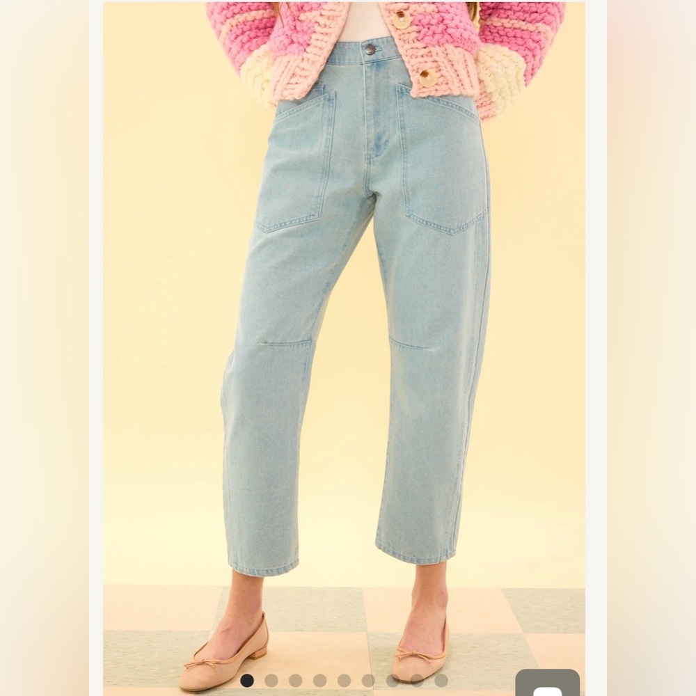 BNWT Ivy City Co Amanda Denim Pants in Light Wash Denim